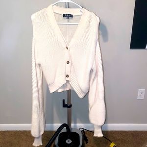 Knit long sleeve crop top